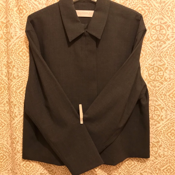 Valerie Stevens Petites Collection Gray Wool Zip Front Long Sleeve Jacket NWOT - Picture 14 of 15